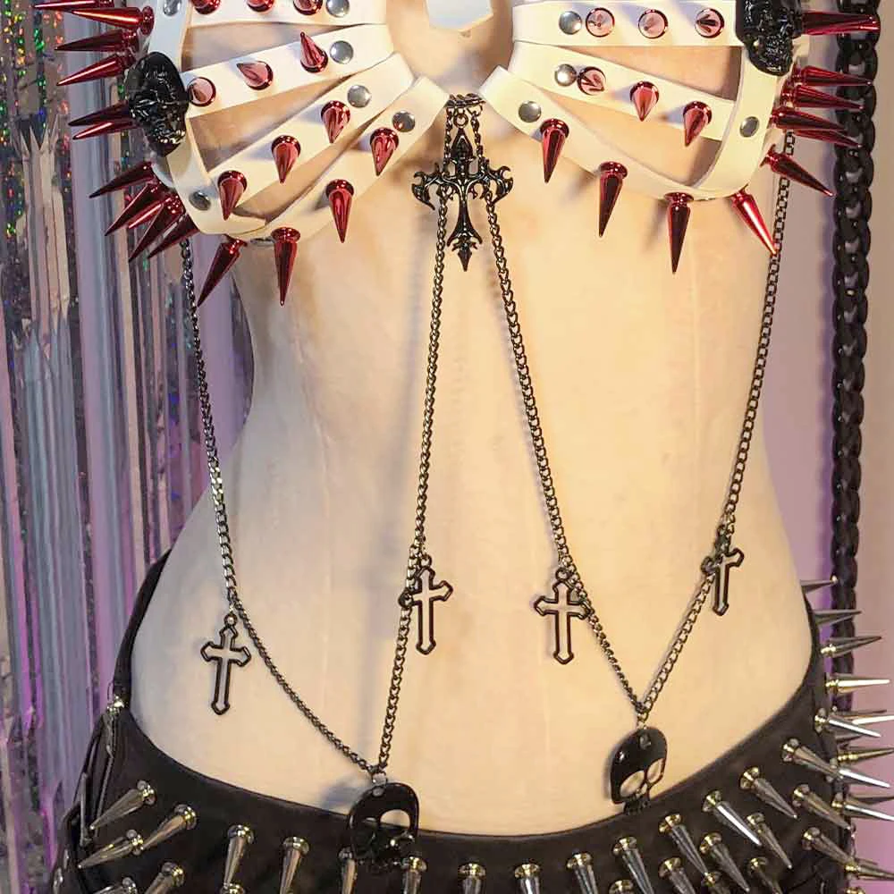 Эко-готический топ в стиле 90-х с цепями, заклепками и шипами, панк-рок, гранж, готика, эмо, харадзюку, кавай, Y2K, для E-Girls, с крестами, ручной работы, DIY
Эко-готический топ в стиле 90-х с цепями, заклепками и шипами, панк-рок, гранж, готика, эмо, харадзюку, кавай, Y2K, для E-Girls, с крестами, ручной работы, DIY