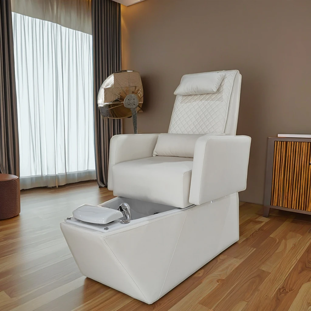 eh-White Leather Reclining Nail Salon Spa Chair Luxury Modern Simple Design Pedicure Foot Chair with Led Lights@
eh-White Leather Reclining Nail Salon Spa Chair Luxury Modern Simple Design Pedicure Foot Chair with Led Lights@