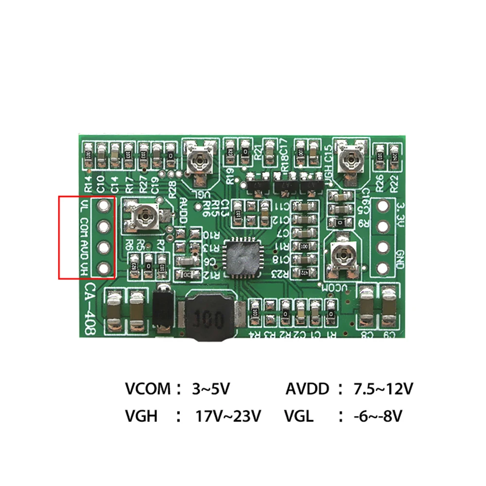 CA-508 4 Channel Adjustable Voltage Booster Module 3.3V 5V 12V TCON Module VGL VGHVCOM AVDD Four-Way Adjustable Step Up Module
CA-508 4 Channel Adjustable Voltage Booster Module 3.3V 5V 12V TCON Module VGL VGHVCOM AVDD Four-Way Adjustable Step Up Module