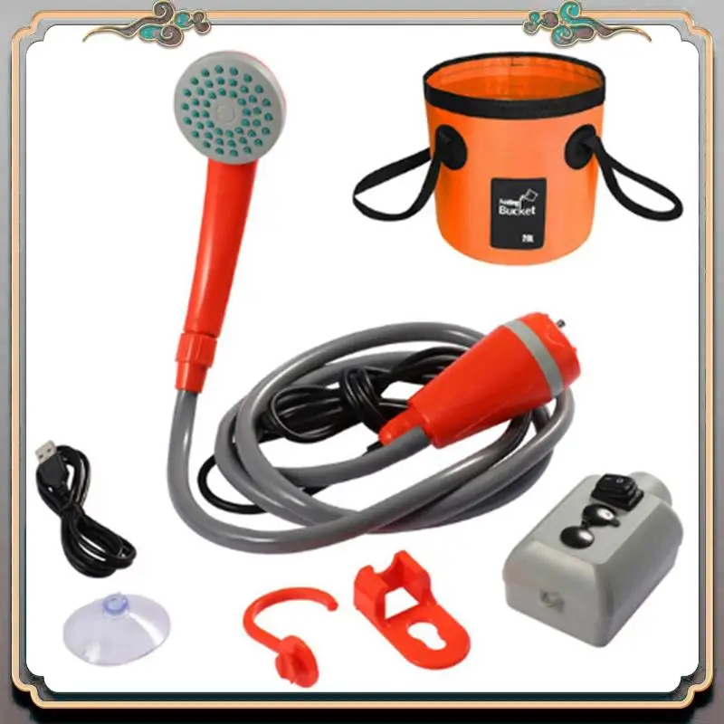 Durable Rechargeable Outdoor Camping Shower Pump With Shower Head For Portable Camping, Orange & Gray Camping Equipment
Durable Rechargeable Outdoor Camping Shower Pump With Shower Head For Portable Camping, Orange & Gray Camping Equipment