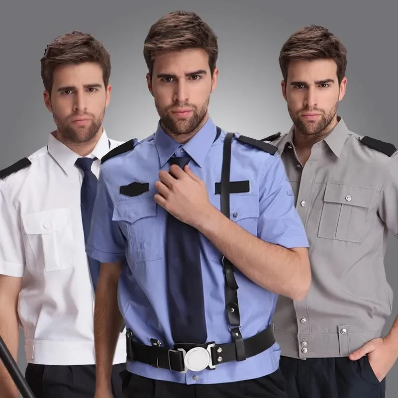 New Arrival Security Clothing Men Suit Shirts Blue Male Short-sleeve Security Work Wear Big and Tall Mens Uniforms Free Shipping
New Arrival Security Clothing Men Suit Shirts Blue Male Short-sleeve Security Work Wear Big and Tall Mens Uniforms Free Shipping