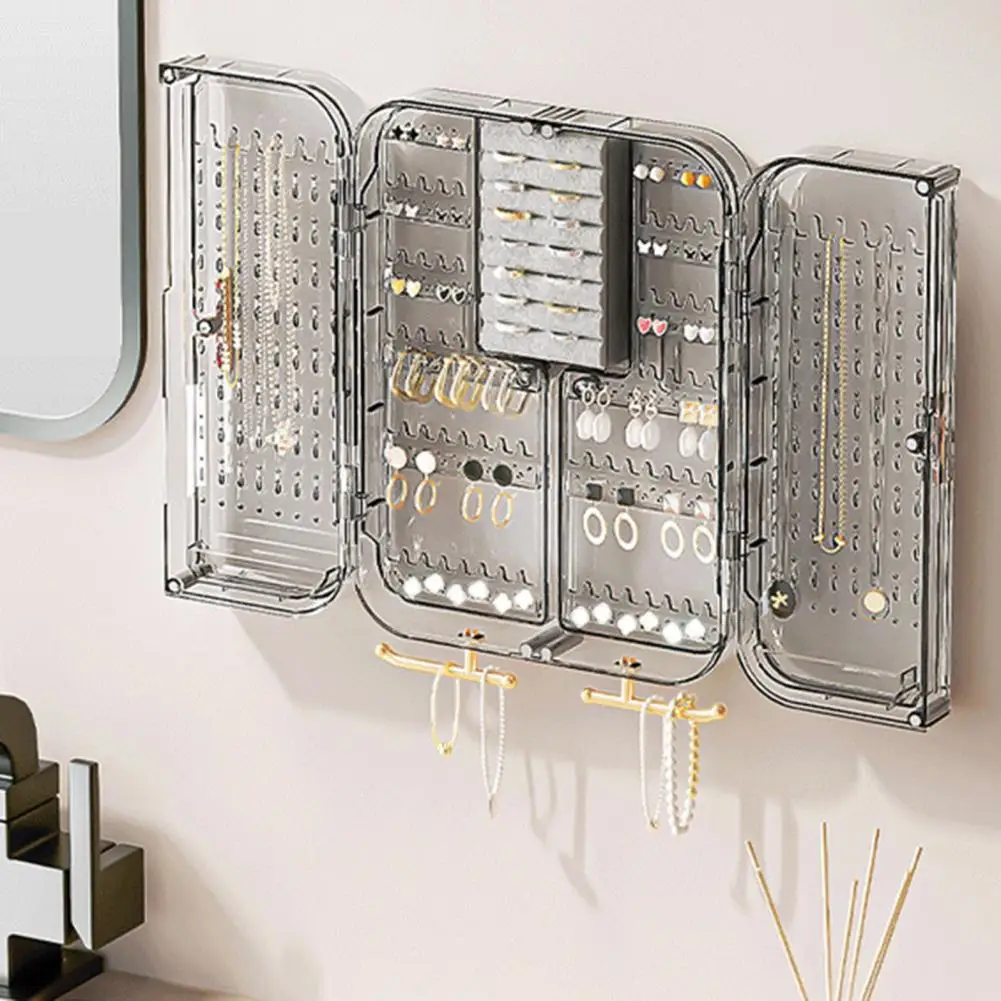 Capacity Jewelry Box Transparent Wall Mounted Jewelry Organizer with Multi-shaped Hooks for Earrings Rings Necklaces for Preppy
Capacity Jewelry Box Transparent Wall Mounted Jewelry Organizer with Multi-shaped Hooks for Earrings Rings Necklaces for Preppy