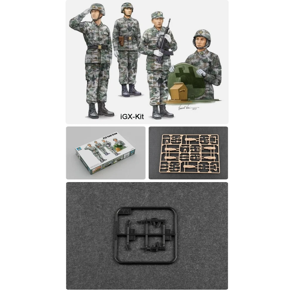 Trumpeter 00431 1/35 Scale PLA Vehicle Tank CREW Infantry Soldier Miniature Figure Plastic Assembly Building Model Kit
Trumpeter 00431 1/35 Scale PLA Vehicle Tank CREW Infantry Soldier Miniature Figure Plastic Assembly Building Model Kit
