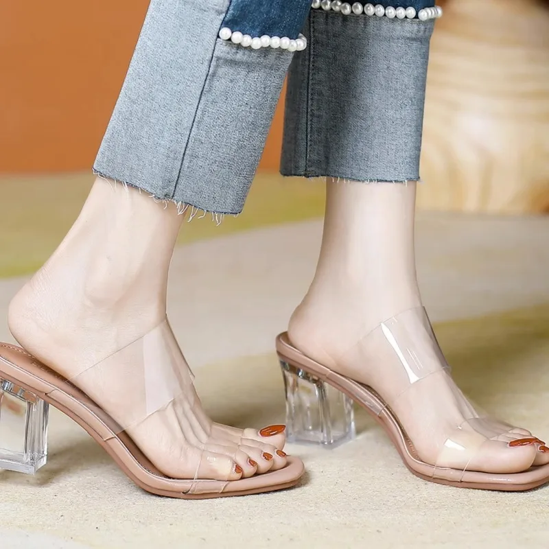 Women Sandals Summer Fashion Beach Ladies Clear PVC Sandal Comfortable High Heels Woman Transparent Medium Heel Shoes Slides
Women Sandals Summer Fashion Beach Ladies Clear PVC Sandal Comfortable High Heels Woman Transparent Medium Heel Shoes Slides