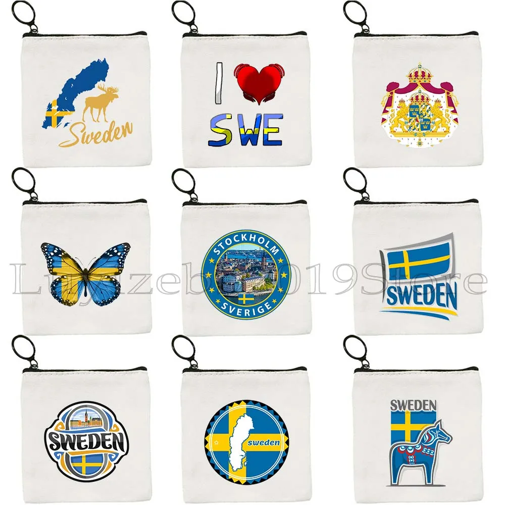 Sweden Flag Map Coat of Arms Stockholm Love Heart Swedish Gifts Canvas Coin Purse Key Case Small Storage Bag Wallet Zipper Pouch
Sweden Flag Map Coat of Arms Stockholm Love Heart Swedish Gifts Canvas Coin Purse Key Case Small Storage Bag Wallet Zipper Pouch