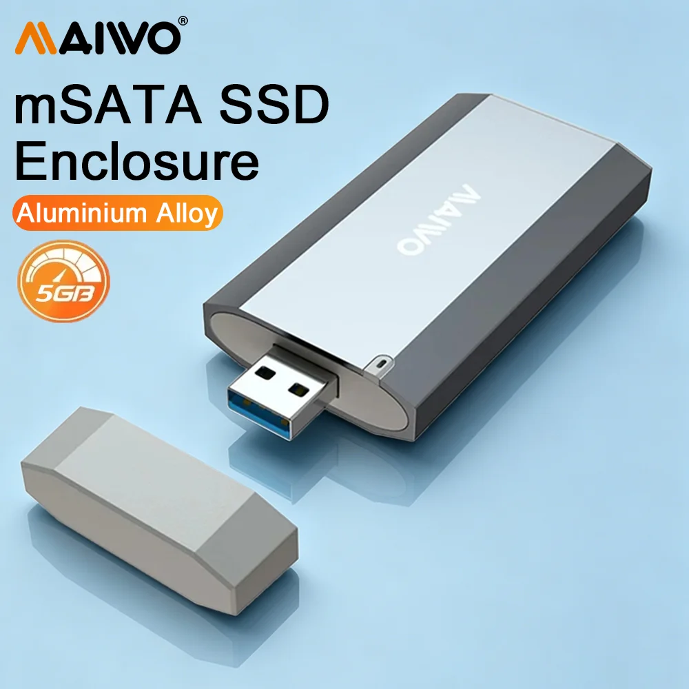MAIWO mSATA SSD Case 5Gbps External SSD Adapter with USB3.0 interface Aluminum Alloy M2 msata ssd Enclosure Support 2TB Capacity
MAIWO mSATA SSD Case 5Gbps External SSD Adapter with USB3.0 interface Aluminum Alloy M2 msata ssd Enclosure Support 2TB Capacity