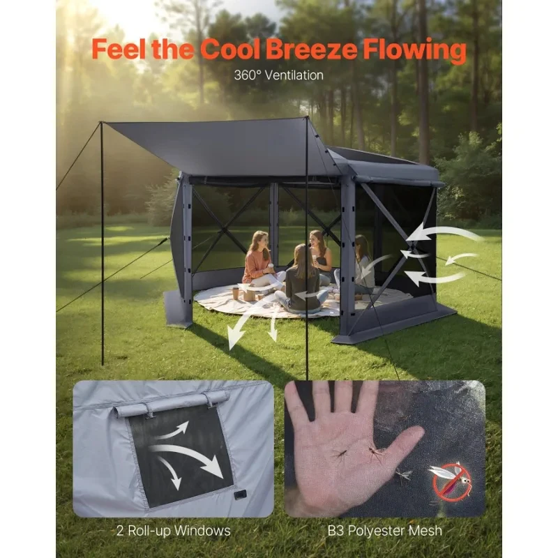 12x12ft 6 Sided Up Screen Gazebo Tent Bite Proof Mesh With Removable Top & Carry Bag Quick Setup Camping
12x12ft 6 Sided Up Screen Gazebo Tent Bite Proof Mesh With Removable Top & Carry Bag Quick Setup Camping