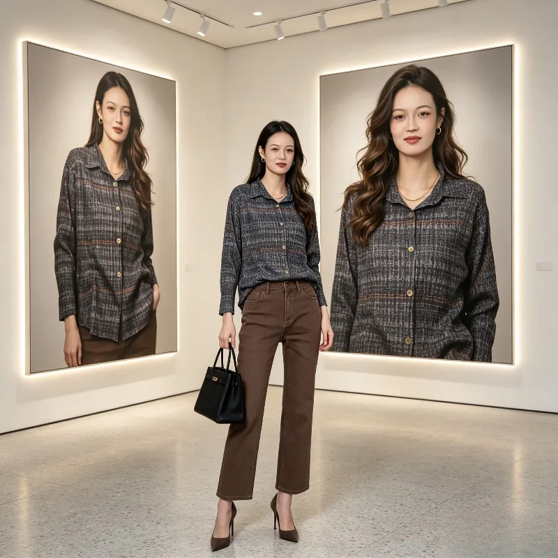 Miyake Pleated 2026 Spring and Autumn New Pleated Striped Shirt for Women with Turn-down Collar Loose and Versatile Top Pleat
Miyake Pleated 2026 Spring and Autumn New Pleated Striped Shirt for Women with Turn-down Collar Loose and Versatile Top Pleat