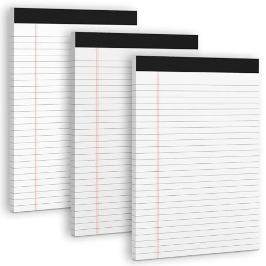 3 Pack Legal Pads 8.5 x 11 Note Pads, Wide Ruled Notepads, Micro Perforated Lined Note Writing Pads 30 Sheets per Notepad Doubl
3 Pack Legal Pads 8.5 x 11 Note Pads, Wide Ruled Notepads, Micro Perforated Lined Note Writing Pads 30 Sheets per Notepad Doubl