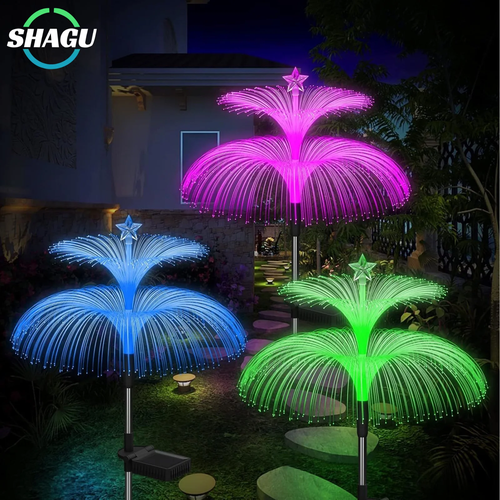 SHAGU Solar Garden Lights 2 Pack New Upgraded Solar Lights Outdoor Waterproof 7 Color Changing Double Jellyfish Solar Lights
SHAGU Solar Garden Lights 2 Pack New Upgraded Solar Lights Outdoor Waterproof 7 Color Changing Double Jellyfish Solar Lights