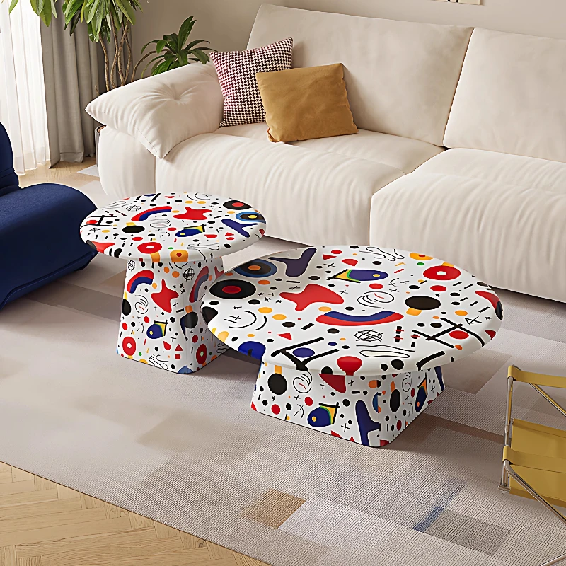 Art graffiti special-shaped coffee table modern light luxury creative size round combination coffee table living room personaliz
Art graffiti special-shaped coffee table modern light luxury creative size round combination coffee table living room personaliz