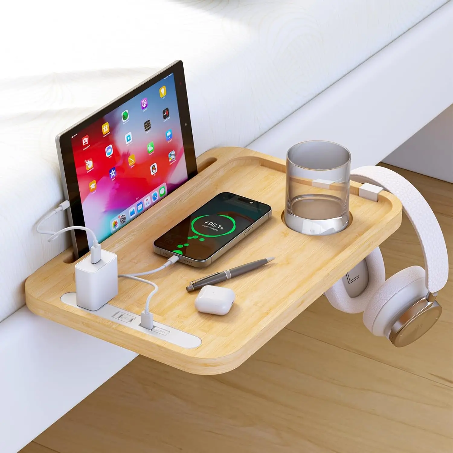 Прикроватная полка Прикроватный столик с USB-портом для зарядки - верхняя двухъярусная полка для кровати с держателем для планшета и телефона Предложения для комнаты в общежитии колледжа
Прикроватная полка Прикроватный столик с USB-портом для зарядки - верхняя двухъярусная полка для кровати с держателем для планшета и телефона Предложения для комнаты в общежитии колледжа