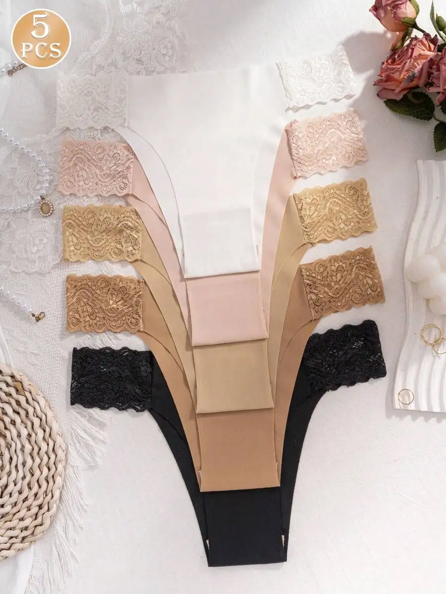 5 Pcs Women Lace Patchwork Seamless Bikini Panties Breathable Comfortable
5 Pcs Women Lace Patchwork Seamless Bikini Panties Breathable Comfortable