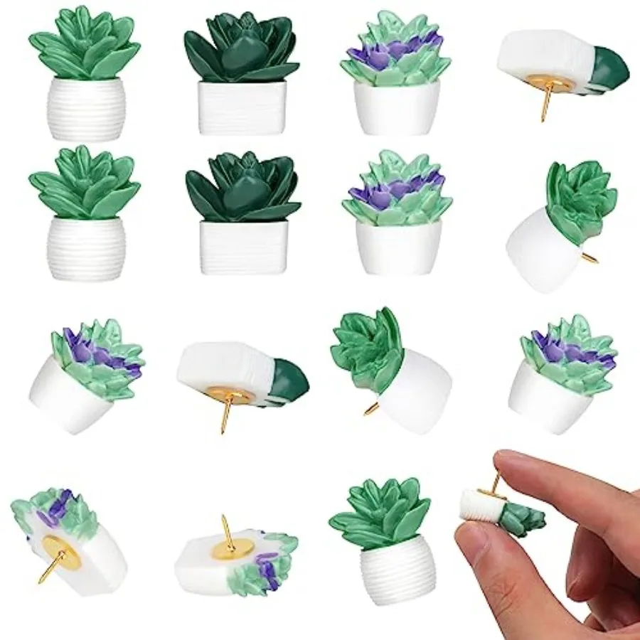 20 Pieces Cute Succulent Plants Decorative Push Pins Colorful Floret Thumbtacks for Photo Wall, Feature Wall, Whiteboard, Cork
20 Pieces Cute Succulent Plants Decorative Push Pins Colorful Floret Thumbtacks for Photo Wall, Feature Wall, Whiteboard, Cork