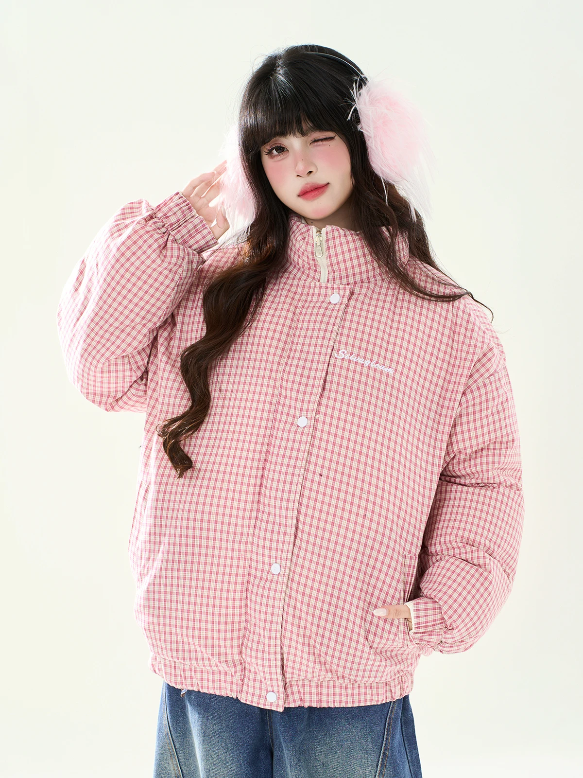 ENJOG Retro Red Plaid Stand Collar Double Sided Wear Cotton Jaet Women Winter Loose Casual Outerwear Faion Sensation
ENJOG Retro Red Plaid Stand Collar Double Sided Wear Cotton Jaet Women Winter Loose Casual Outerwear Faion Sensation