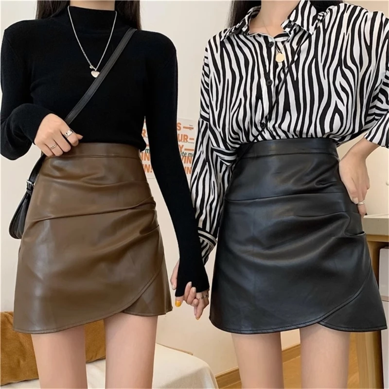 Women High Waist Ruched Wrap A-Line Mini Skirt Girl Street PU Faux Leather Zipper Back Asymmetrical Hem Slim Bodycon Short Skirt
Women High Waist Ruched Wrap A-Line Mini Skirt Girl Street PU Faux Leather Zipper Back Asymmetrical Hem Slim Bodycon Short Skirt