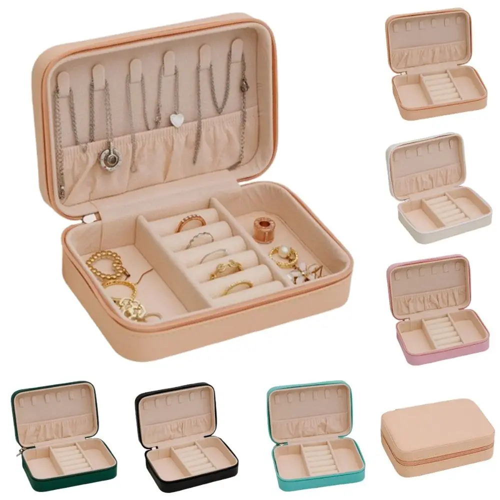 Leather Trinkets Storage Organizer Dustproof Solid Color Portable Jewelry Organizer Simple Large Capacity Jewelry Storage Case
Leather Trinkets Storage Organizer Dustproof Solid Color Portable Jewelry Organizer Simple Large Capacity Jewelry Storage Case