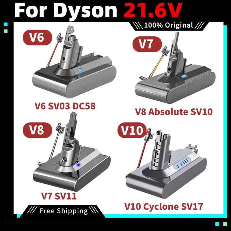 21.6V 6000mah/8000mAh Replacement Battery for Dyson V8 Absolute Handheld Vacuum Cleaner For Dyson V8 SV10 Battery
21.6V 6000mah/8000mAh Replacement Battery for Dyson V8 Absolute Handheld Vacuum Cleaner For Dyson V8 SV10 Battery