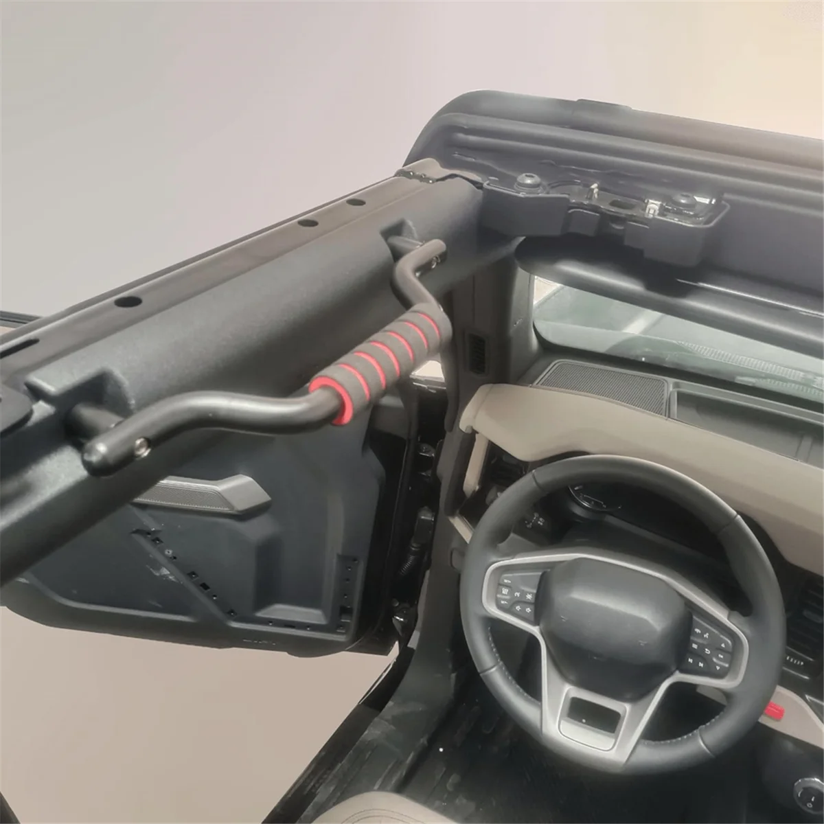 #260P Front Roll Bar Aluminum Alloy Grab Handles for Ford Bronco 2021 2022 2023 Interior Accessories (Black) (Black)
#260P Front Roll Bar Aluminum Alloy Grab Handles for Ford Bronco 2021 2022 2023 Interior Accessories (Black) (Black)