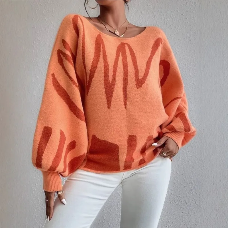 Осенне-зимние модные женские вязаные топы, повседневные волнистые жаккардовые свободные пуловеры с круглым вырезом и длинными рукавами
Осенне-зимние модные женские вязаные топы, повседневные волнистые жаккардовые свободные пуловеры с круглым вырезом и длинными рукавами