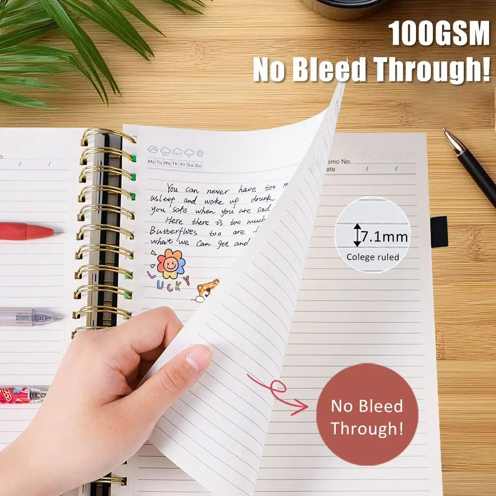 300 Pages PU Leather Notebook Smooth Writing Thick Paper Twin Coil Binding Metal Binding 360° Folding Paper Journal
300 Pages PU Leather Notebook Smooth Writing Thick Paper Twin Coil Binding Metal Binding 360° Folding Paper Journal