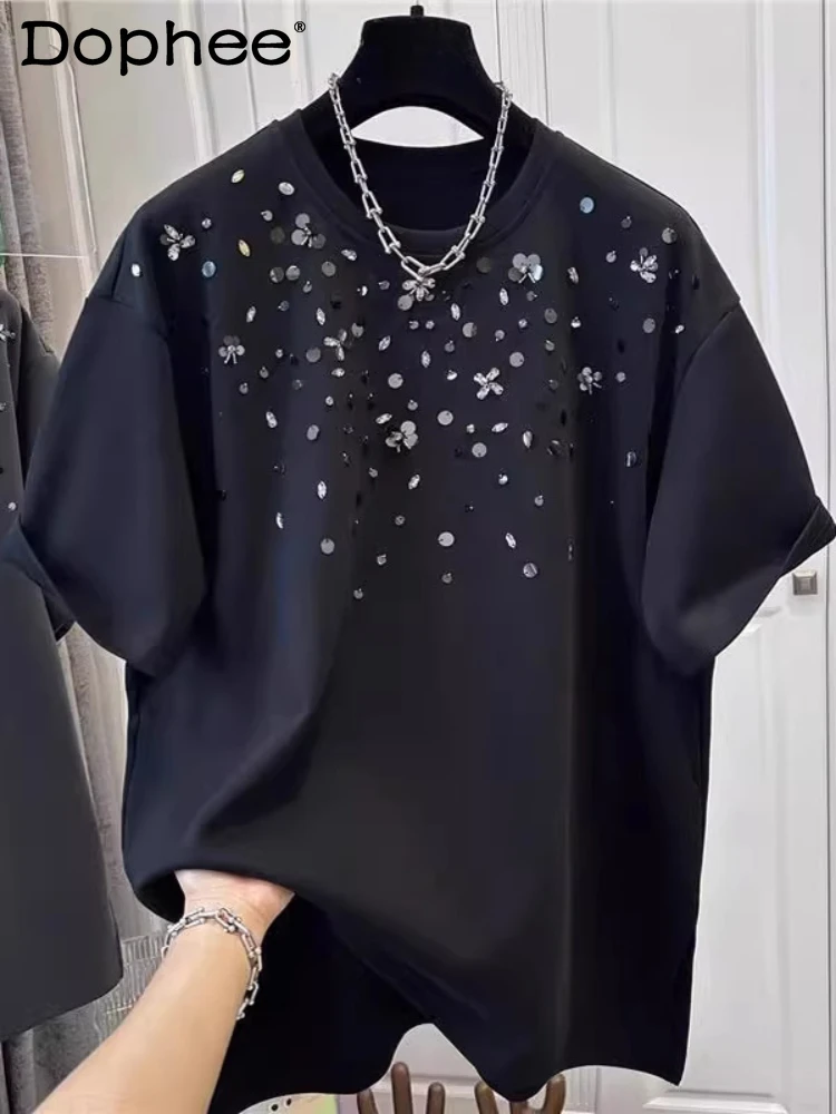 2025 Summer New Trend Light Luxury Embroidery Sequin Tees Fashion Round Neck Short-sleeve T-shirts Men's Personalized Loose Tops
2025 Summer New Trend Light Luxury Embroidery Sequin Tees Fashion Round Neck Short-sleeve T-shirts Men's Personalized Loose Tops