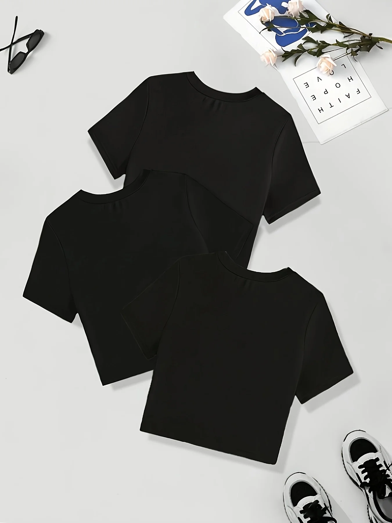 3 Packs Solid Crew Neck T-shirt Casual short Sleeve T-Shirt For Spring t& Summer women's Clothing
3 Packs Solid Crew Neck T-shirt Casual short Sleeve T-Shirt For Spring t& Summer women's Clothing