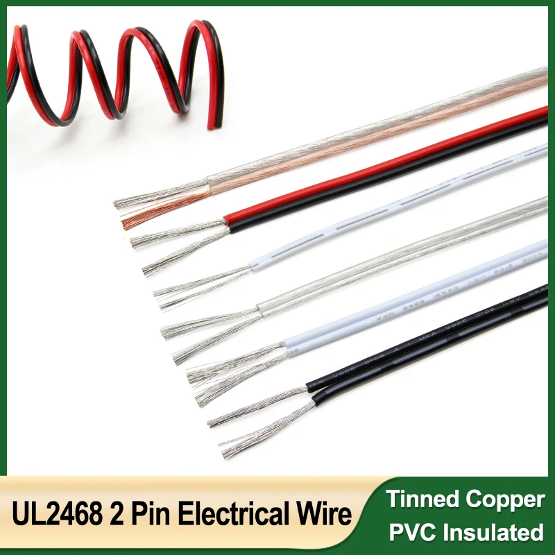 2/5/10/50m 2Pins Electrical Wire 30 28 26 24 22 20 18 16AWG UL2468 Tinned Copper PVC Insulated Extension LED Light Strip Cable
2/5/10/50m 2Pins Electrical Wire 30 28 26 24 22 20 18 16AWG UL2468 Tinned Copper PVC Insulated Extension LED Light Strip Cable