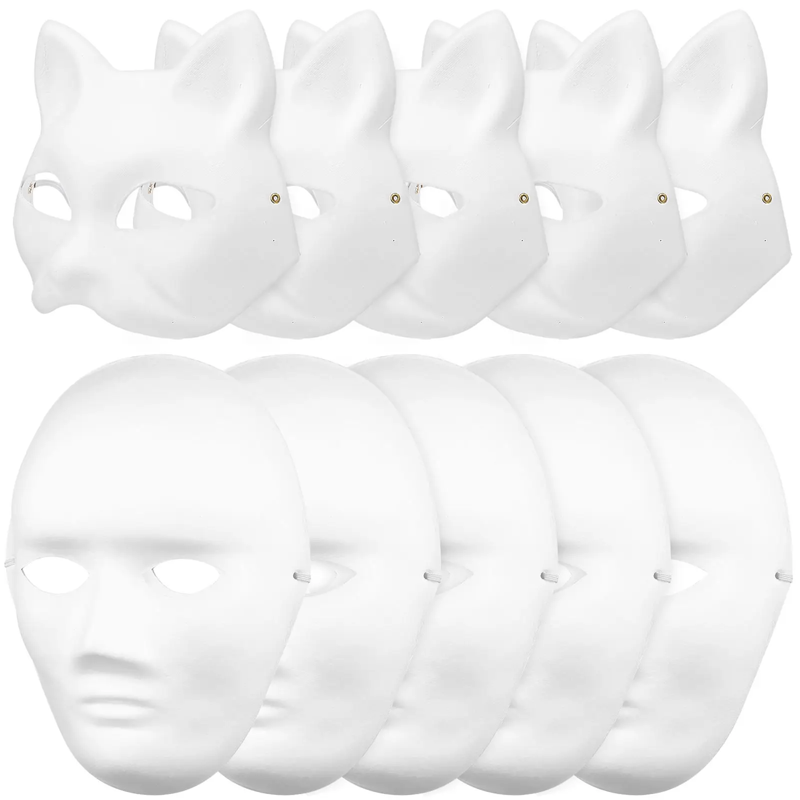 5Pcs Paper Mask White Blank Cosplay Cat Human Shape Unpainted Masks Customizable Costumes Carnival Party Accessories
5Pcs Paper Mask White Blank Cosplay Cat Human Shape Unpainted Masks Customizable Costumes Carnival Party Accessories