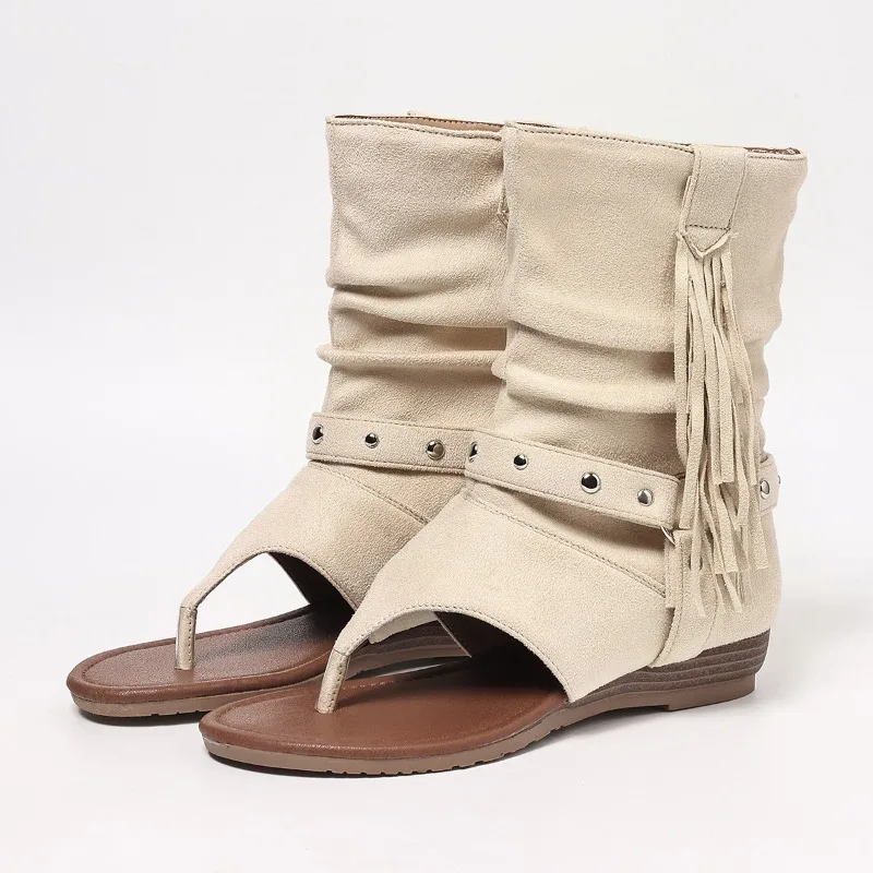 Summer Bohemian Women's Cool Boots Fashion Rivet Tassel Split Toe Women's Sandals Designer Casual Woman's Shoes Sandalias Mujer
Summer Bohemian Women's Cool Boots Fashion Rivet Tassel Split Toe Women's Sandals Designer Casual Woman's Shoes Sandalias Mujer