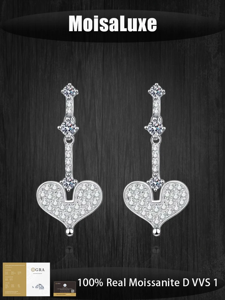 MoisaLuxe Official Store GRA Moissanite 925 sterling silver earrings Sweet Daily Light luxury Simple Model Valentine's Day gift
MoisaLuxe Official Store GRA Moissanite 925 sterling silver earrings Sweet Daily Light luxury Simple Model Valentine's Day gift