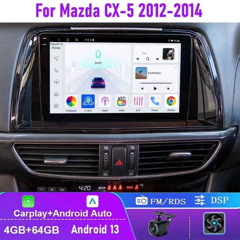10" 4+64GB For Mazda CX-5 2012-2014 Car Stereo Radio Wireless CarPlay Android Auto FM BT GPS Navi
10" 4+64GB For Mazda CX-5 2012-2014 Car Stereo Radio Wireless CarPlay Android Auto FM BT GPS Navi