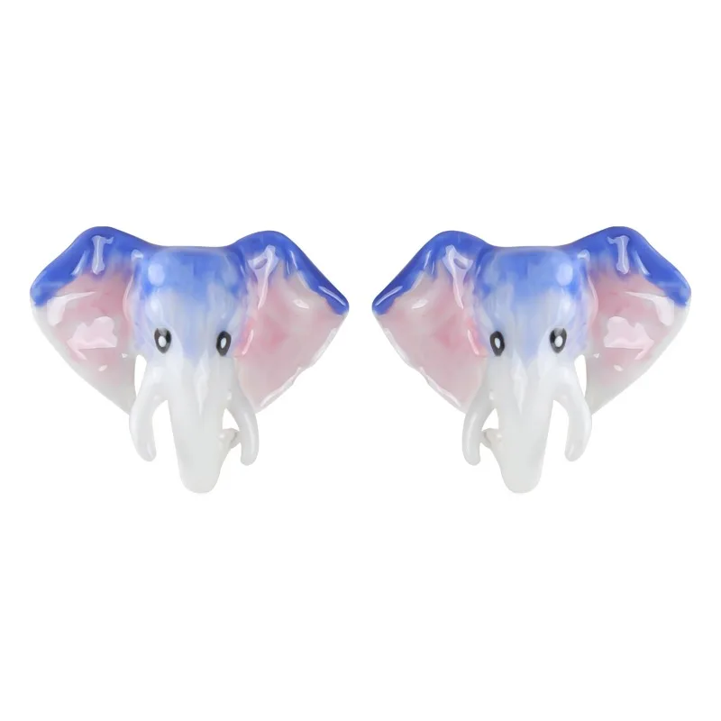 Fashion Niche Design Cute Animal Head Gradient Color Blue Purple Elephant Head Stud Earrings Handmade Enamel Exquisite Jewelry
Fashion Niche Design Cute Animal Head Gradient Color Blue Purple Elephant Head Stud Earrings Handmade Enamel Exquisite Jewelry