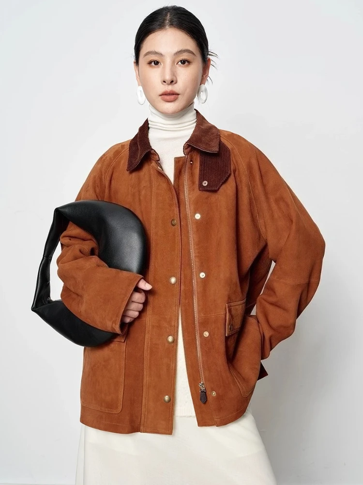 Vintage Genuine Leather Cargo Jackets Women Autumn Winter 2026 New High-end Simple Stand Collar Loose Casual Real Sheepskin Coat
Vintage Genuine Leather Cargo Jackets Women Autumn Winter 2026 New High-end Simple Stand Collar Loose Casual Real Sheepskin Coat
