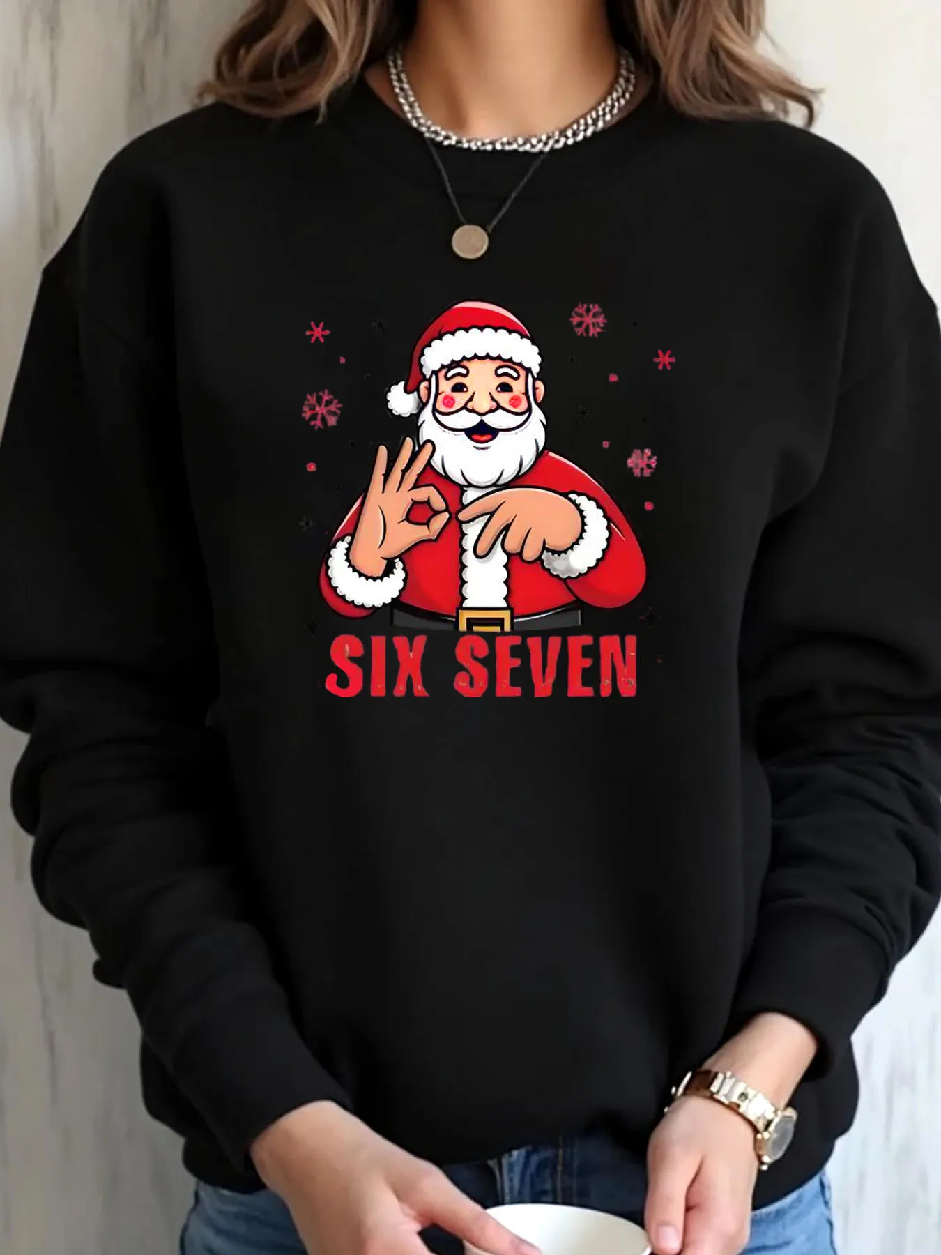 Женская толстовка больших размеров с рождественским Санта-Клаусом и шестью семи принтами, верхняя одежда
Женская толстовка больших размеров с рождественским Санта-Клаусом и шестью семи принтами, верхняя одежда