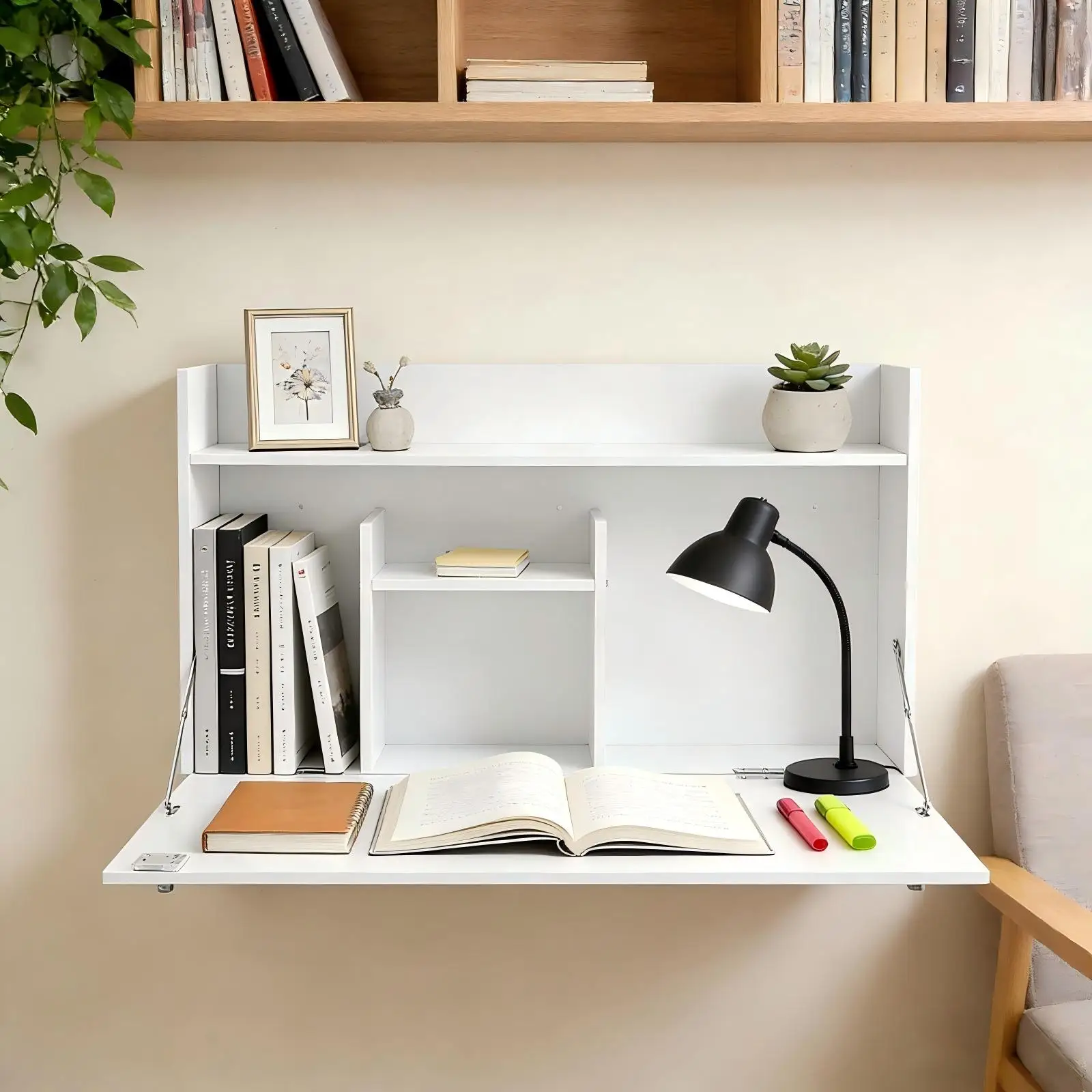 White 76x15x40cm Wall Mounted Folding Desk Cabinet Multifunctional Floating Desk CNC Engraving To Store Books Stationery Etc
White 76x15x40cm Wall Mounted Folding Desk Cabinet Multifunctional Floating Desk CNC Engraving To Store Books Stationery Etc