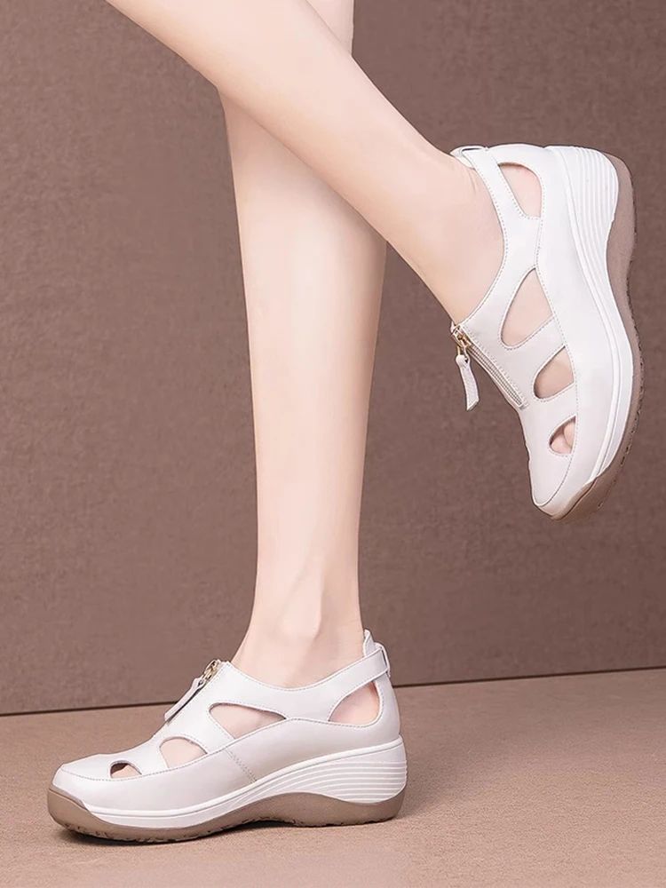 Кожаные женские летние новые сандалии Thi Bot с мягкими ботами, повседневные сандалии без шнуровки из воловьей кожи Mom oes 
Кожаные женские летние новые сандалии Thi Bot с мягкими ботами, повседневные сандалии без шнуровки из воловьей кожи Mom oes