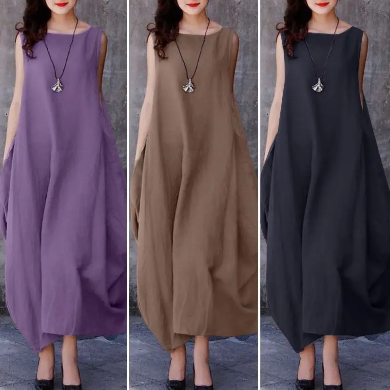 Women Summer Sleeveless Solid Round Neck Dress A-Line Beach Style Loose Dresses Y2K Cotton Loose Fashion Versatile Dress S29
Women Summer Sleeveless Solid Round Neck Dress A-Line Beach Style Loose Dresses Y2K Cotton Loose Fashion Versatile Dress S29