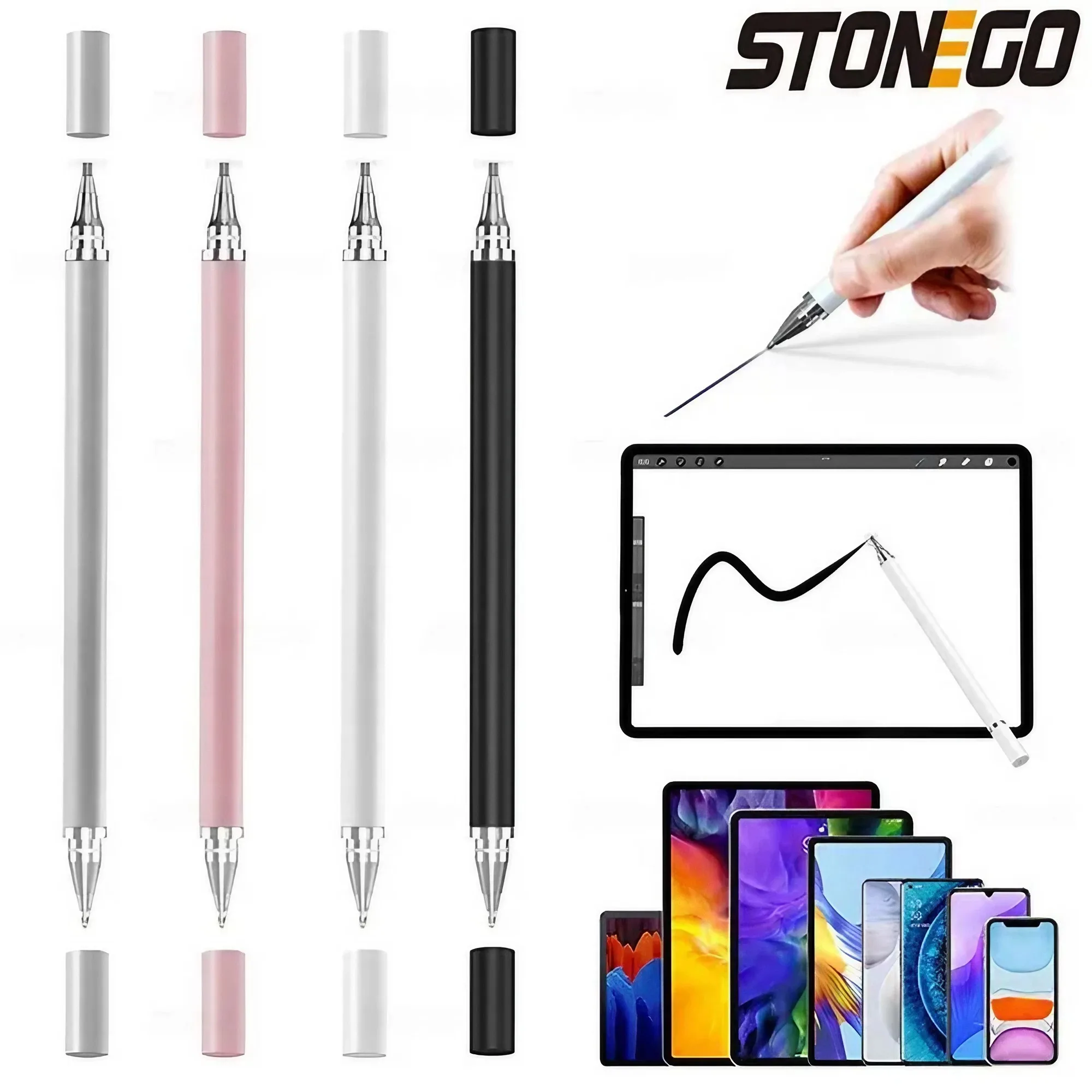 STONEGO 2-in-1 Universal Stylus Pen for Cellphones, Tablets and Drawing Screens - Capacitive Touch Pencil for Precise Control
STONEGO 2-in-1 Universal Stylus Pen for Cellphones, Tablets and Drawing Screens - Capacitive Touch Pencil for Precise Control