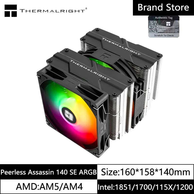 Thermalright Peerless Assassin 140 SE CPU Cooler Dual PWM Fans Double Towers Air Cooler for AM5 AM4 Intel LGA1851/1700/115X/1200
Thermalright Peerless Assassin 140 SE CPU Cooler Dual PWM Fans Double Towers Air Cooler for AM5 AM4 Intel LGA1851/1700/115X/1200