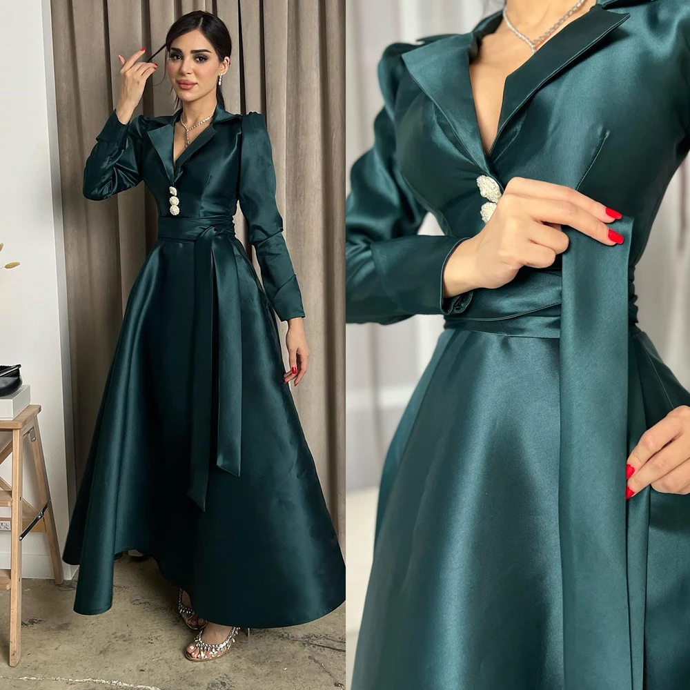 A-line Evening Dresses Long Sleeve Solid Color V Neck Satin Prom Gown Floor-Length Formal Party Dress فساتين السهرة 2023 جديده
A-line Evening Dresses Long Sleeve Solid Color V Neck Satin Prom Gown Floor-Length Formal Party Dress فساتين السهرة 2023 جديده
