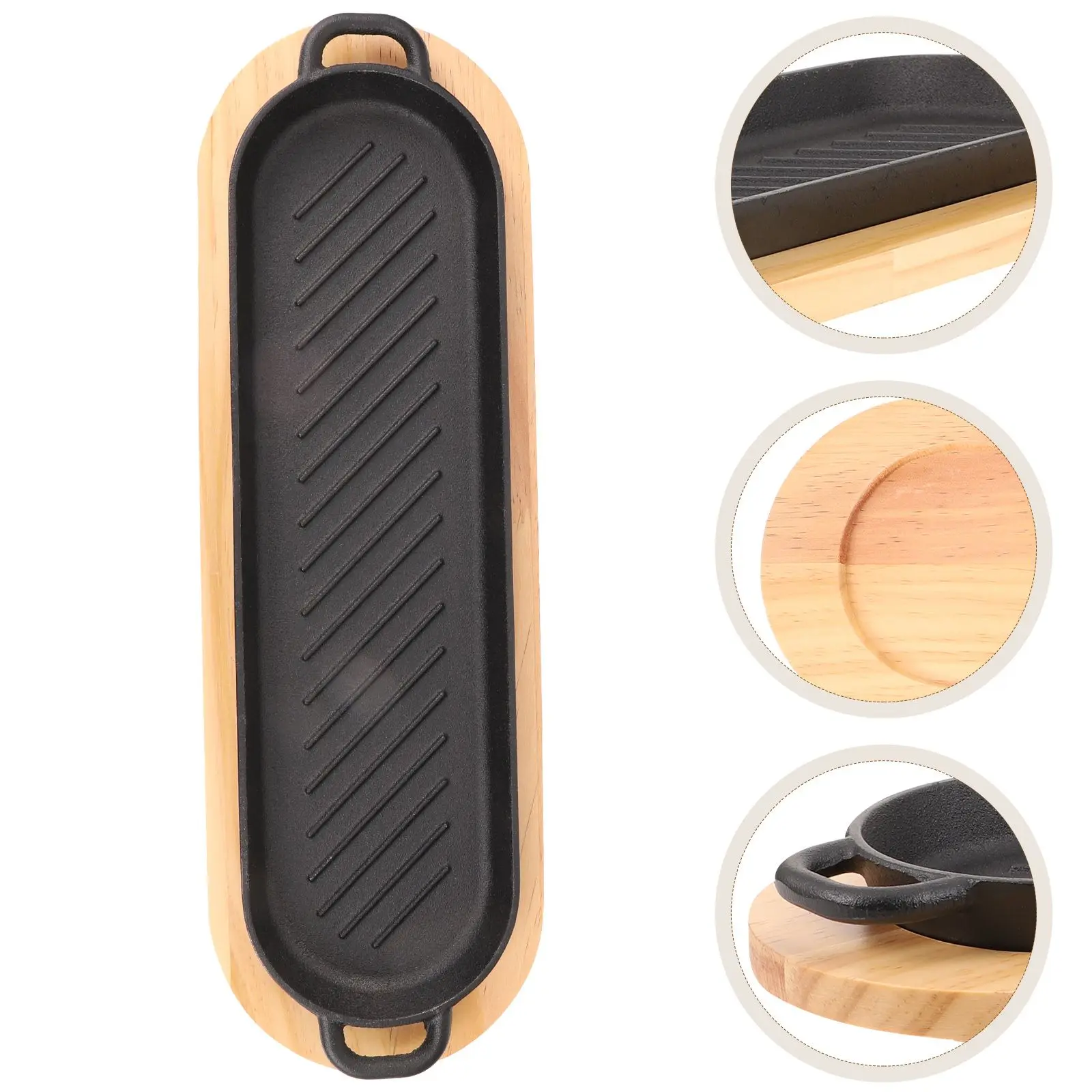 Cast Iron Steak Plate Pan BBQ Tray Wooden Serving Kitchen Home Supplies Even Heating Practical Storage Friendly Family
Cast Iron Steak Plate Pan BBQ Tray Wooden Serving Kitchen Home Supplies Even Heating Practical Storage Friendly Family