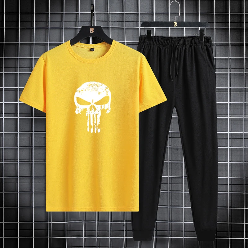 Summer new men's round neck quick drying casual sports and fitness breathable short sleeved+long pants set, two-piece set
Summer new men's round neck quick drying casual sports and fitness breathable short sleeved+long pants set, two-piece set