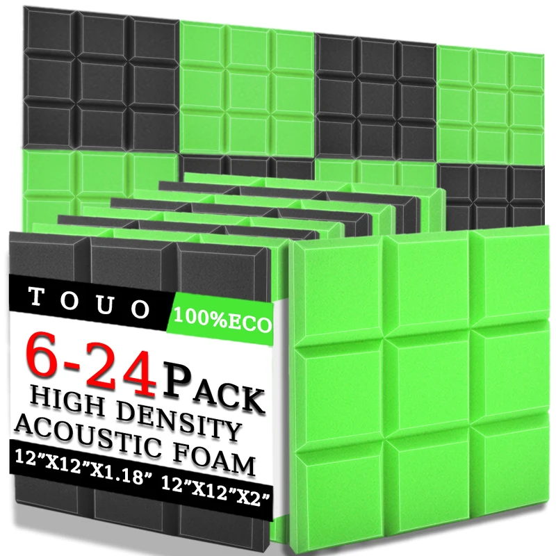 TOUO Acoustic Foam 6/12/24 Pcs High Density Beveled Edge 9 Block Tiles Soundproof Material Ceiling Drum Room Acoustic Treatment
TOUO Acoustic Foam 6/12/24 Pcs High Density Beveled Edge 9 Block Tiles Soundproof Material Ceiling Drum Room Acoustic Treatment