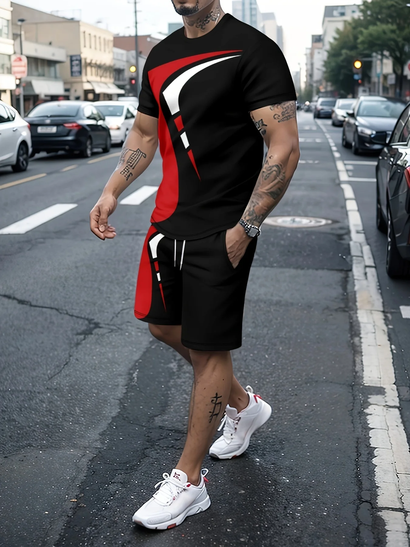 3D Geometric Printed Men's T-Shirt Sportswear Suit Men's Short Sleeve Shorts Summer Beachwear 2-piece Set men Suit Sportswear
3D Geometric Printed Men's T-Shirt Sportswear Suit Men's Short Sleeve Shorts Summer Beachwear 2-piece Set men Suit Sportswear
