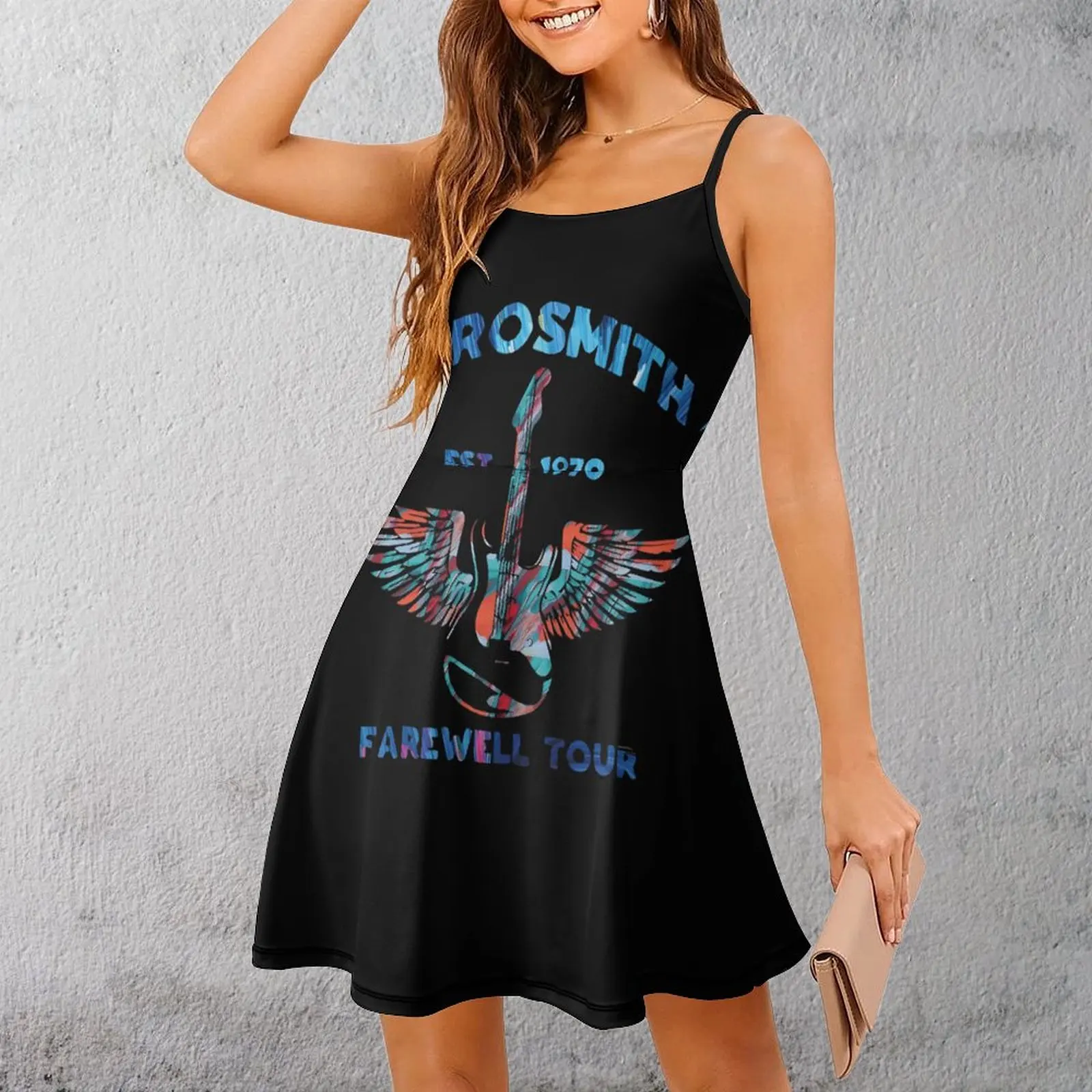 Exotic Aerosmith Guitar Art Print Women's Sling Dress Nerd Vacations Woman's Dress Suspender Dress Graphic
Exotic Aerosmith Guitar Art Print Women's Sling Dress Nerd Vacations Woman's Dress Suspender Dress Graphic
