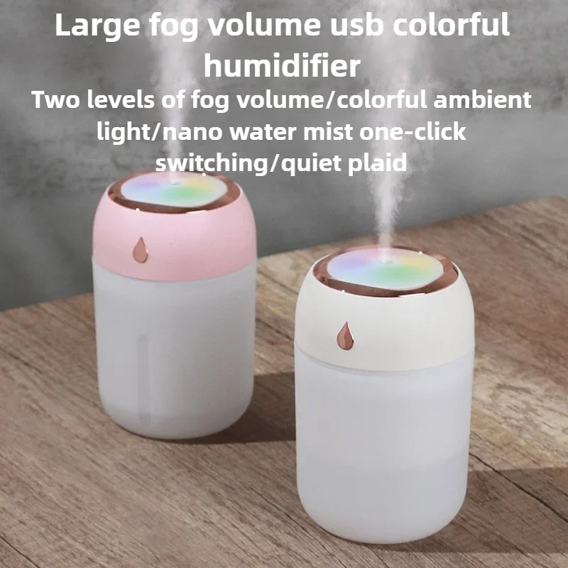 Creative Mini Humidifier 330ml Portable Colorful Light USB High Fog Dual Spray Nano Hydrating Instrument for Household Car
Creative Mini Humidifier 330ml Portable Colorful Light USB High Fog Dual Spray Nano Hydrating Instrument for Household Car