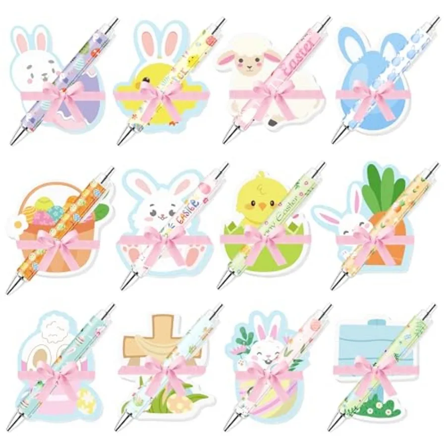 24Pcs Stationery Set Colorful Bunny Rabbit Chick Egg Sticky Notes with Ballpoint Pens and Ribbons Gts Cute Notepads Memo Pads S
24Pcs Stationery Set Colorful Bunny Rabbit Chick Egg Sticky Notes with Ballpoint Pens and Ribbons Gts Cute Notepads Memo Pads S