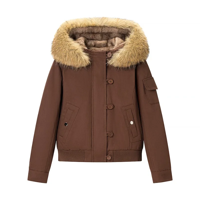 Outwear Highstreet Versatile Female Coat Fleece Lined Women Spring Jacket Detachacle Faux Fur Collar Button Lady Pilot
Outwear Highstreet Versatile Female Coat Fleece Lined Women Spring Jacket Detachacle Faux Fur Collar Button Lady Pilot