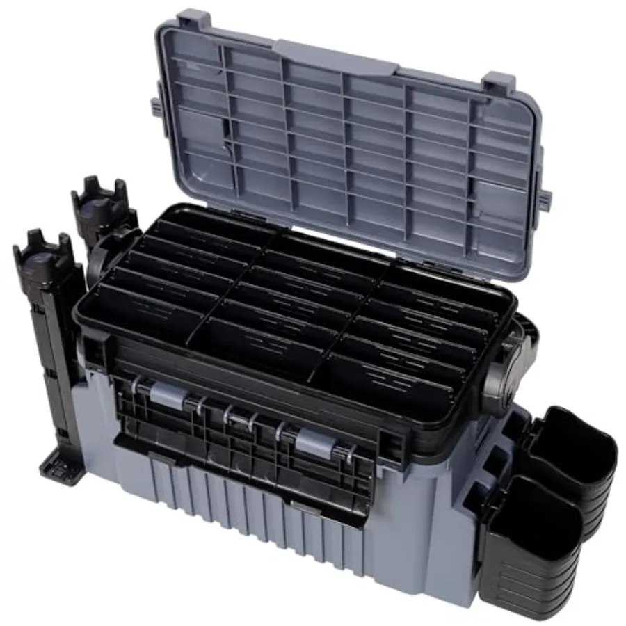 Dual-Layer Fishing Tackle Box Organizer 11L Waterproof Tacklebox for Fishing with Adjustable Compartments, 2 Rod Holders, 2 Cup
Dual-Layer Fishing Tackle Box Organizer 11L Waterproof Tacklebox for Fishing with Adjustable Compartments, 2 Rod Holders, 2 Cup